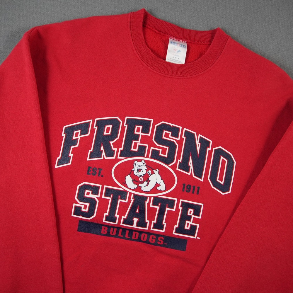Vintage Fresno State Bulldogs Sweatshirt Jerzees Mens M NCAA Collegiate Pullover